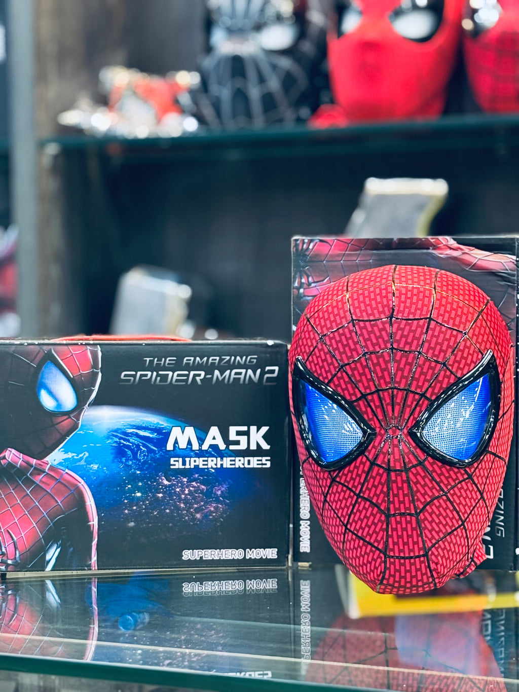 amazing spiderman remote control mask with 3d ribs on face