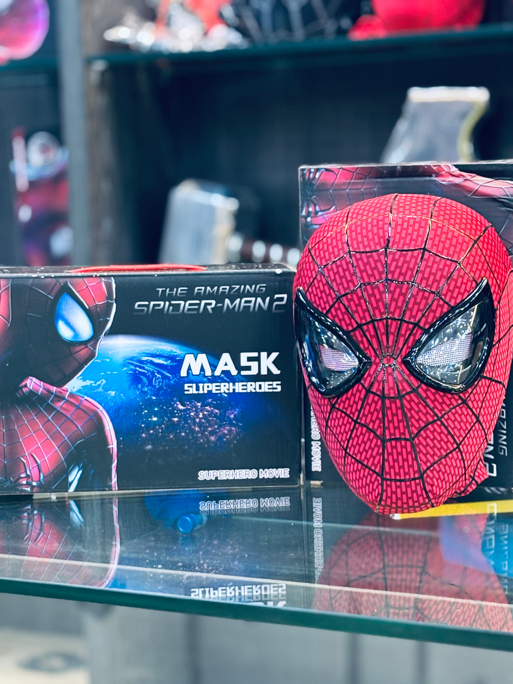 amazing spiderman remote control mask with 3d ribs on face