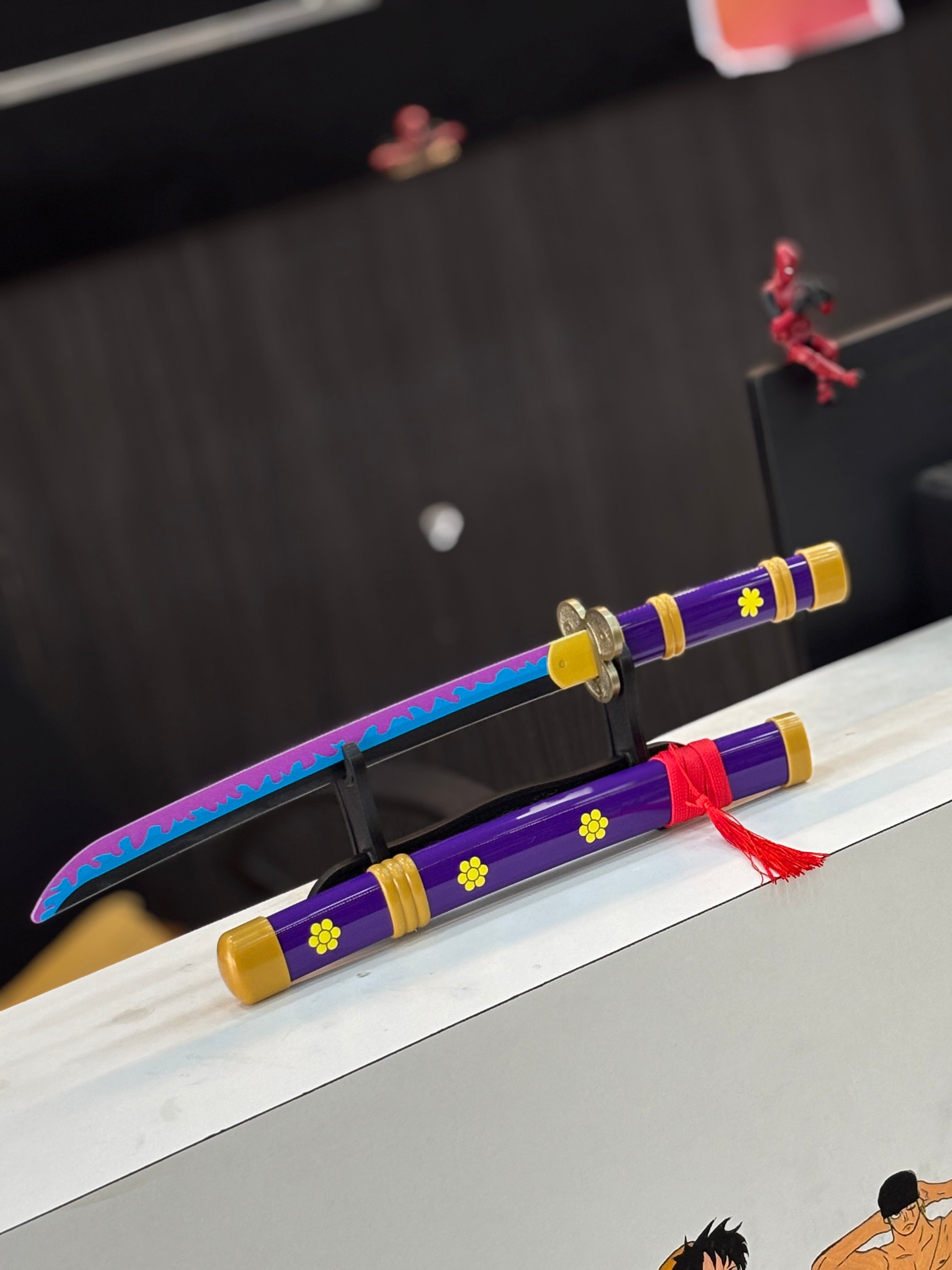 enma zoro 45 cm wooden katana including stand