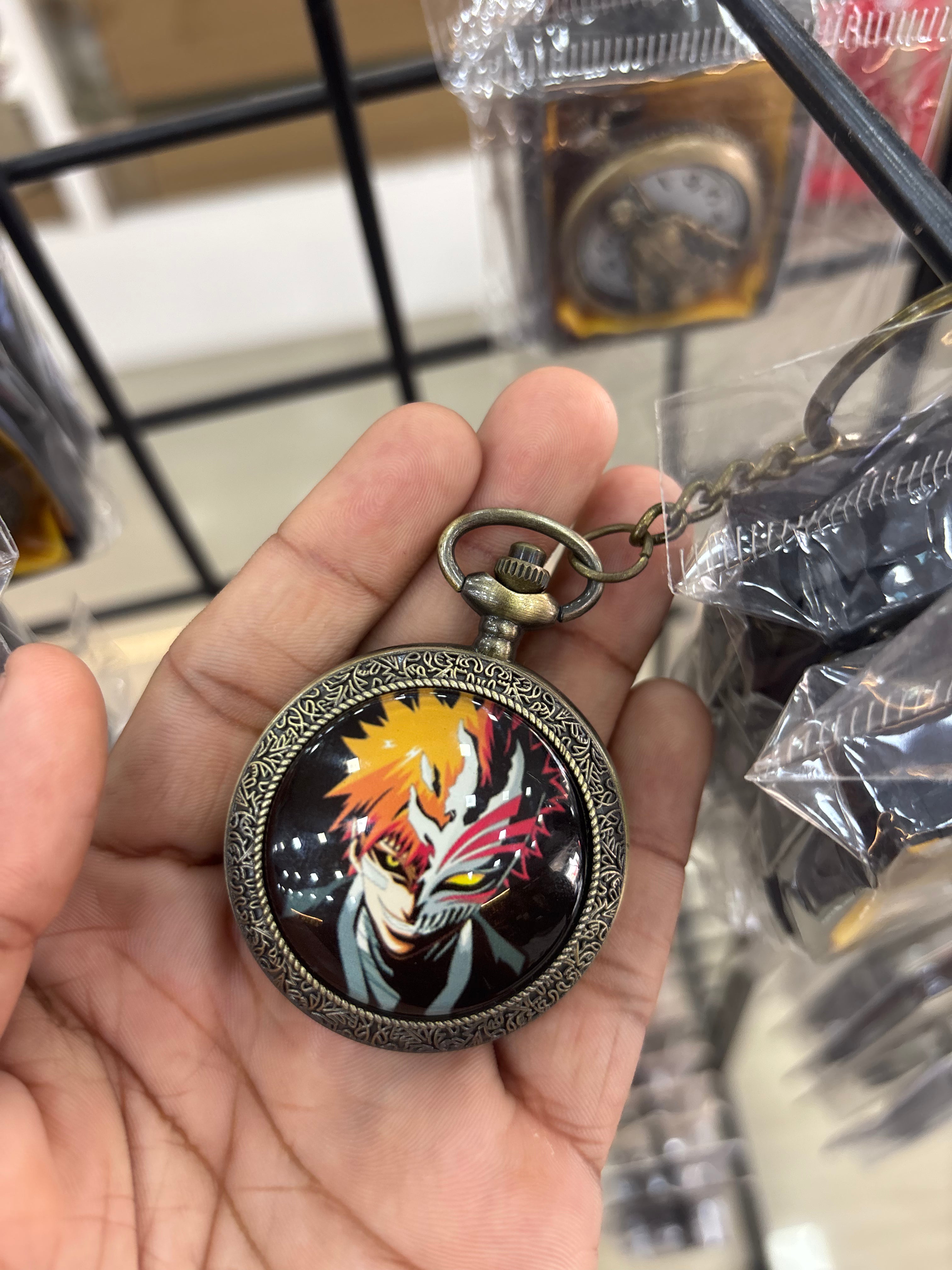 bleach  ichigo  pocketwatch keychain