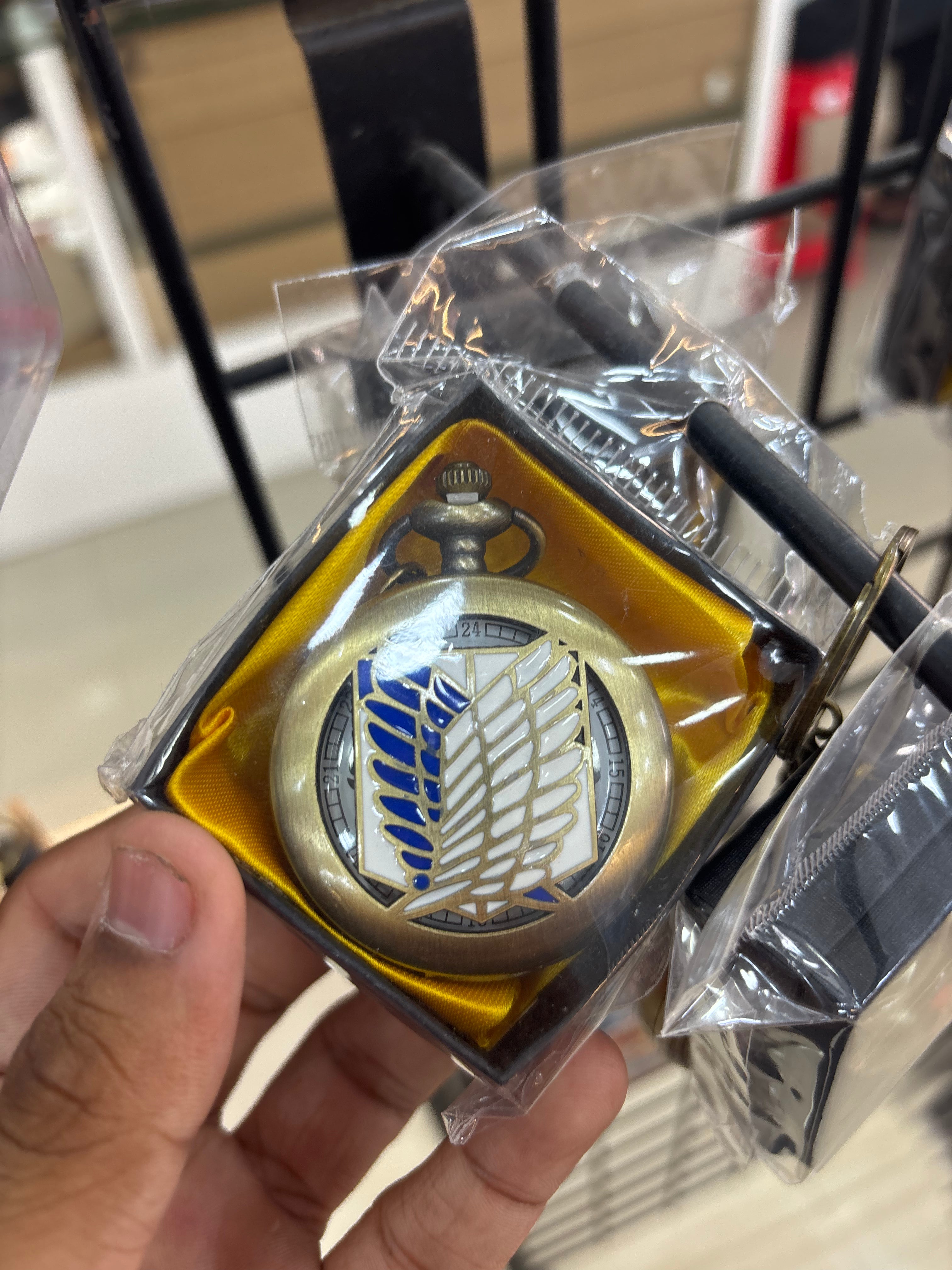 attack on titan pocketwatch keychain