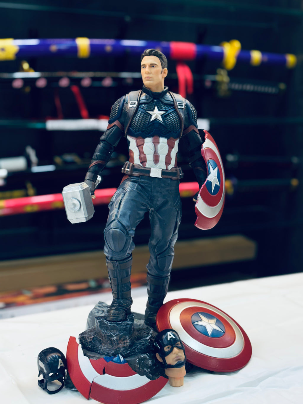 captain america premium 40 cm figures with extra pose and face