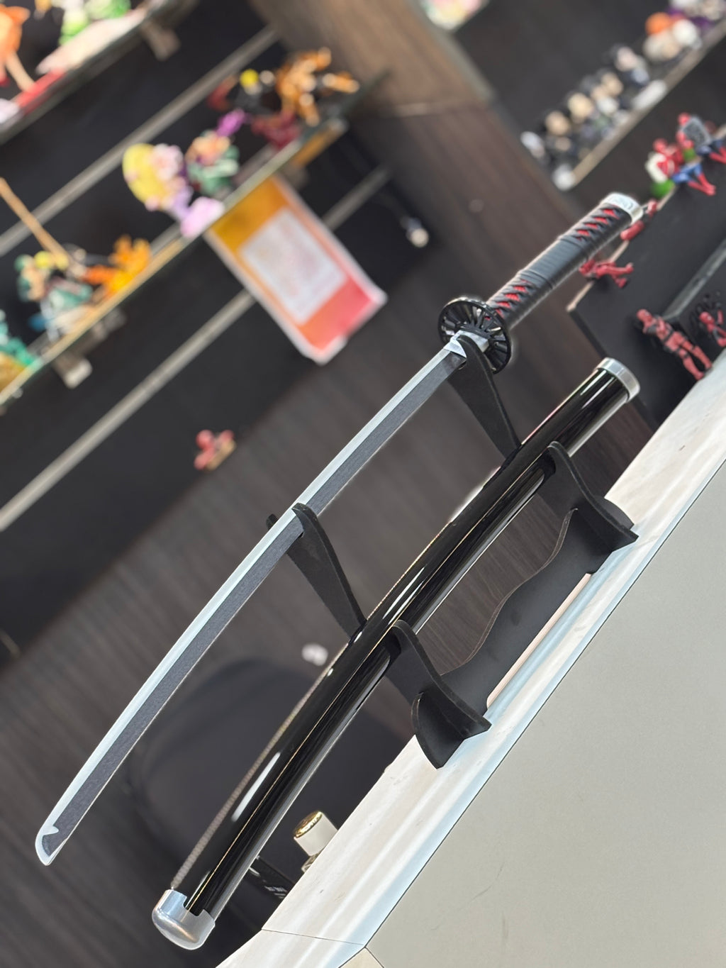 tanjiro black metal alloy katana