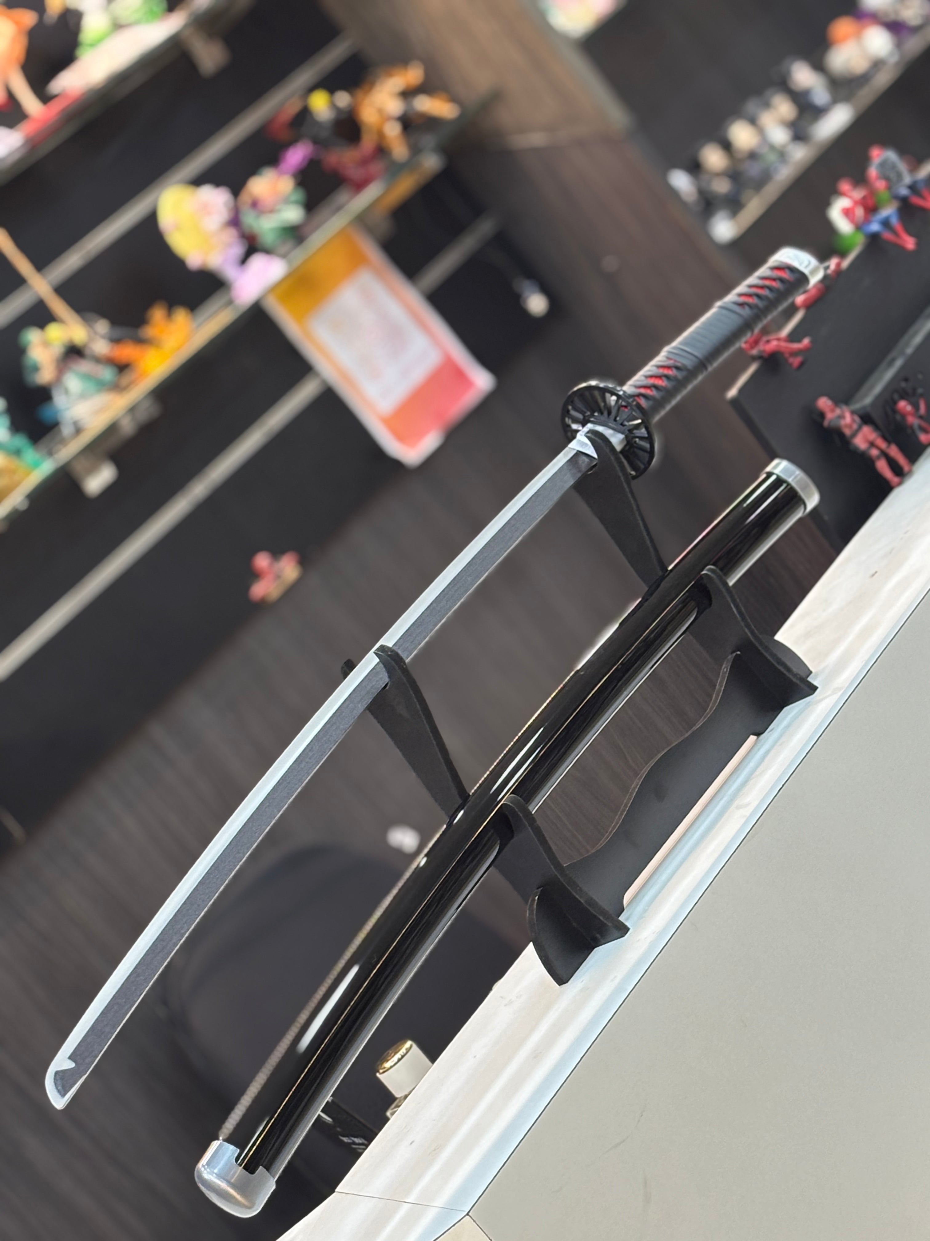 tanjiro black metal alloy katana