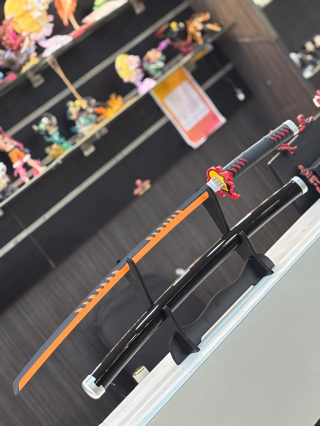 tanjiro nichirin flame breath metal alloy katana