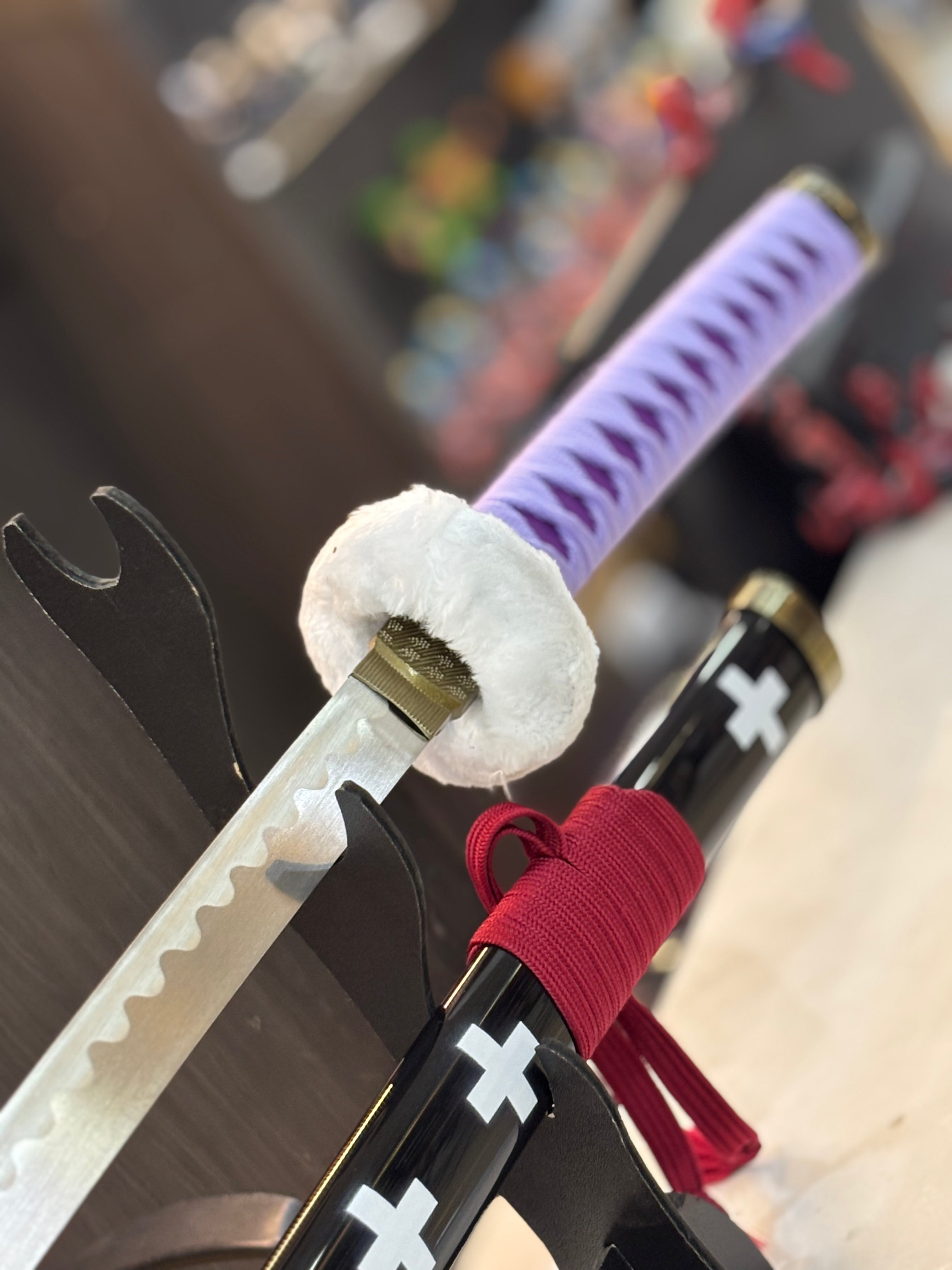 trafalgar law violet and black metal alloy katana