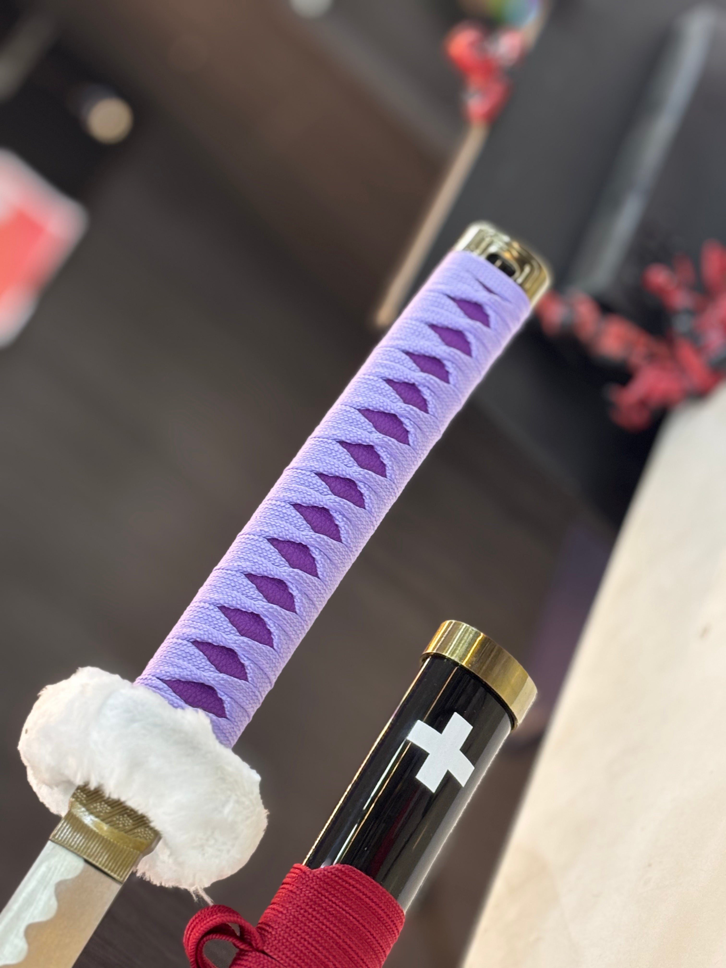 trafalgar law violet and black metal alloy katana